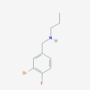 molecular formula C10H13BrFN B13256334 [(3-Bromo-4-fluorophenyl)methyl](propyl)amine 