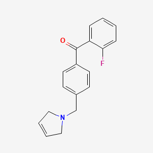molecular formula C18H16FNO B1325635 (4-((2,5-二氢-1H-吡咯-1-基)甲基)苯基)(2-氟苯基)甲苯酮 CAS No. 898764-40-4
