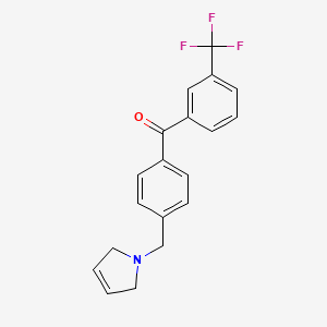 molecular formula C19H16F3NO B1325637 (4-((2,5-二氢-1H-吡咯-1-基)甲基)苯基)(3-(三氟甲基)苯基)甲酮 CAS No. 898764-46-0