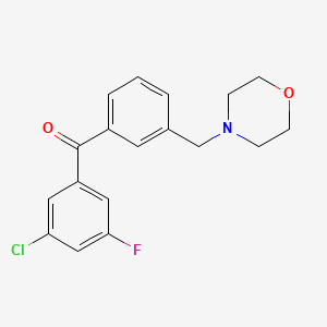 B1325643 3-Chloro-5-fluoro-3'-morpholinomethyl benzophenone CAS No. 898792-10-4