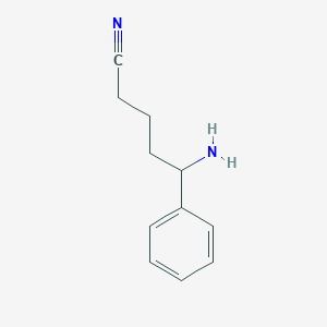 molecular formula C11H14N2 B13256437 5-Amino-5-phenylpentanenitrile 