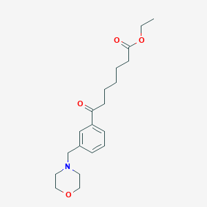 B1325653 Ethyl 7-[3-(morpholinomethyl)phenyl]-7-oxoheptanoate CAS No. 898792-50-2