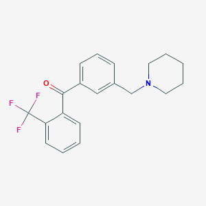 B1325659 3'-Piperidinomethyl-2-trifluoromethylbenzophenone CAS No. 898793-34-5