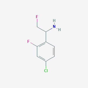 molecular formula C8H8ClF2N B13256601 1-(4-Chloro-2-fluorophenyl)-2-fluoroethan-1-amine 