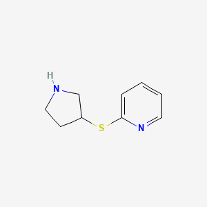 molecular formula C9H12N2S B13256618 2-(Pyrrolidin-3-ylthio)pyridine 