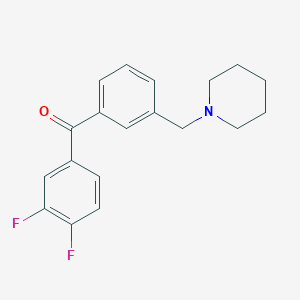 molecular formula C19H19F2NO B1325664 3,4-二氟-3'-哌啶甲基二苯甲酮 CAS No. 898793-60-7