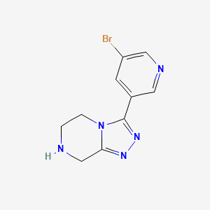 molecular formula C10H10BrN5 B13256683 3-Bromo-5-{5H,6H,7H,8H-[1,2,4]triazolo[4,3-a]pyrazin-3-yl}pyridine 