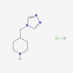 molecular formula C8H15ClN4 B13256705 4-[(4H-1,2,4-Triazol-4-yl)methyl]piperidine hydrochloride 