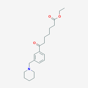 molecular formula C21H31NO3 B1325671 7-氧代-7-[3-(哌啶甲基)苯基]庚酸乙酯 CAS No. 898793-83-4