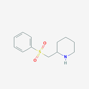 molecular formula C12H17NO2S B13256713 2-[(Benzenesulfonyl)methyl]piperidine 