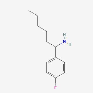 molecular formula C12H18FN B13256752 1-(4-Fluorophenyl)hexan-1-amine 