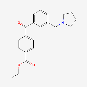 molecular formula C21H23NO3 B1325678 4'-羧乙氧基-3-吡咯烷甲基苯甲酮 CAS No. 898770-07-5