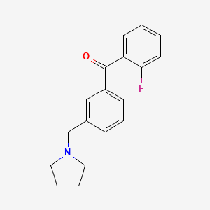 B1325685 2-Fluoro-3'-pyrrolidinomethyl benzophenone CAS No. 898770-60-0