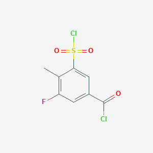 3-(Chlorosulfonyl)-5-fluoro-4-methylbenzoyl chloride