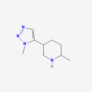 molecular formula C9H16N4 B13256884 2-methyl-5-(1-methyl-1H-1,2,3-triazol-5-yl)piperidine 