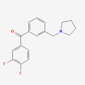 molecular formula C18H17F2NO B1325694 3,4-二氟-3'-吡咯烷甲基苯甲酮 CAS No. 898770-88-2