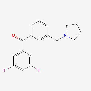 molecular formula C18H17F2NO B1325695 3,5-二氟-3'-哌啶甲基二苯甲酮 CAS No. 898770-90-6