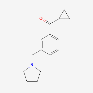 molecular formula C15H19NO B1325697 Cyclopropyl 3-(pyrrolidinomethyl)phenyl ketone CAS No. 898770-94-0