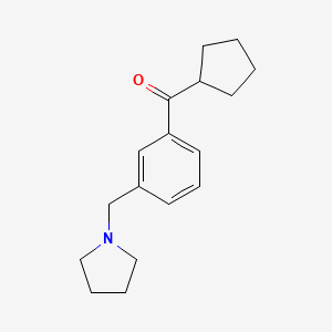 molecular formula C17H23NO B1325698 环戊基 3-(吡咯烷基甲基)苯甲酮 CAS No. 898770-98-4