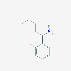 molecular formula C12H18FN B13256999 1-(2-Fluorophenyl)-4-methylpentan-1-amine 