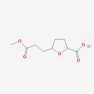 molecular formula C9H14O5 B13257003 5-(3-Methoxy-3-oxopropyl)oxolane-2-carboxylic acid 