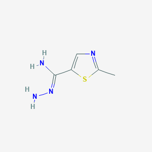 molecular formula C5H8N4S B13257012 N'-Amino-2-methyl-1,3-thiazole-5-carboximidamide 