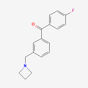 molecular formula C17H16FNO B1325705 3-氮杂环丁基甲基-4'-氟二苯甲酮 CAS No. 898771-67-0