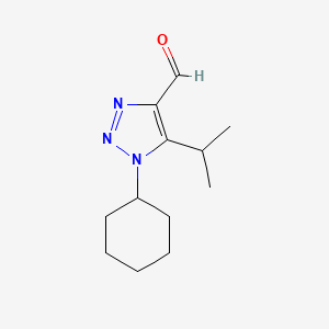 molecular formula C12H19N3O B13257054 1-Cyclohexyl-5-(propan-2-yl)-1H-1,2,3-triazole-4-carbaldehyde 