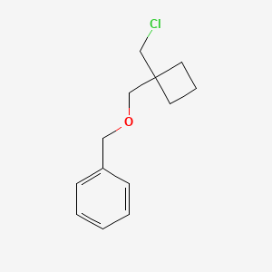 molecular formula C13H17ClO B13257065 ({[1-(Chloromethyl)cyclobutyl]methoxy}methyl)benzene 