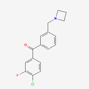 molecular formula C17H15ClFNO B1325707 3'-氮杂环丁基甲基-4-氯-3-氟苯甲酮 CAS No. 898771-83-0
