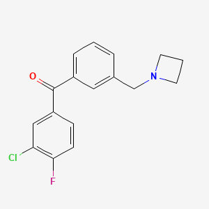 B1325708 3'-Azetidinomethyl-3-chloro-4-fluorobenzophenone CAS No. 898771-85-2