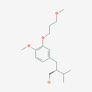 molecular formula C17H27BrO3 B132571 2-(3-甲氧基丙氧基)-4-((R)-2-(溴甲基)-3-甲基丁基)-1-甲氧基苯 CAS No. 172900-69-5