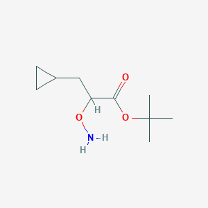 molecular formula C10H19NO3 B13257115 tert-Butyl 2-(aminooxy)-3-cyclopropylpropanoate 