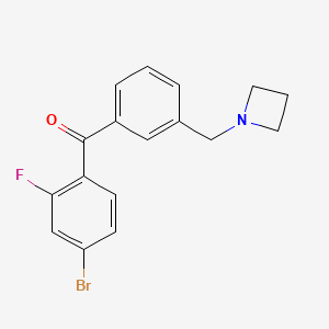 molecular formula C17H15BrFNO B1325713 3'-氮杂环丁基甲基-4-溴-2-氟苯甲酮 CAS No. 898771-97-6