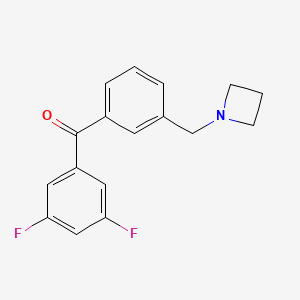molecular formula C17H15F2NO B1325719 3'-氮杂环丁基甲基-3,5-二氟二苯甲酮 CAS No. 898772-27-5