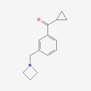 molecular formula C14H17NO B1325721 3-(氮杂环丁基甲基)苯基环丙基甲苯酮 CAS No. 898772-33-3