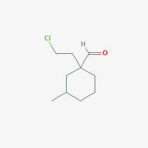 1-(2-Chloroethyl)-3-methylcyclohexane-1-carbaldehyde