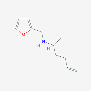 molecular formula C11H17NO B13257234 (Furan-2-ylmethyl)(hex-5-en-2-yl)amine 