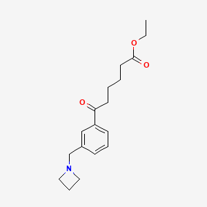 B1325725 Ethyl 6-[3-(azetidinomethyl)phenyl]-6-oxohexanoate CAS No. 898761-14-3