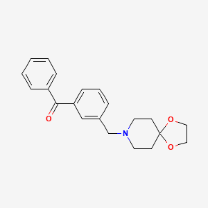 molecular formula C21H23NO3 B1325727 3-[1,4-二氧杂-8-氮杂螺[4.5]癸-8-基甲基]苯甲酮 CAS No. 898761-26-7