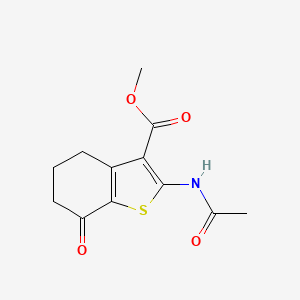 molecular formula C12H13NO4S B13257290 Methyl 2-acetamido-7-oxo-4,5,6,7-tetrahydro-1-benzothiophene-3-carboxylate 