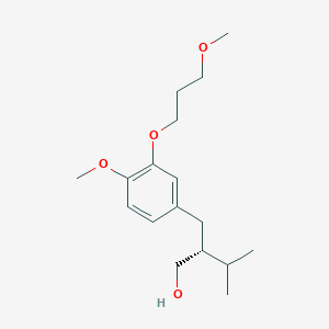 molecular formula C17H28O4 B132573 (R)-2-[3-(3-Methoxypropoxy)-4-methoxybenzyl]-3-methylbutan-1-OL CAS No. 172900-70-8