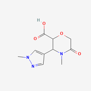 4-methyl-3-(1-methyl-1H-pyrazol-4-yl)-5-oxomorpholine-2-carboxylic acid