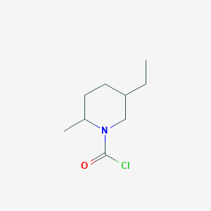 molecular formula C9H16ClNO B13257358 5-Ethyl-2-methylpiperidine-1-carbonyl chloride 