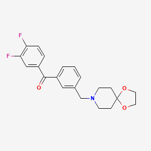 B1325737 3,4-Difluoro-3'-[1,4-dioxa-8-azaspiro[4.5]decan-8-ylmethyl]benzophenone CAS No. 898762-37-3