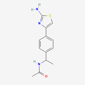 molecular formula C13H15N3OS B13257384 N-{1-[4-(2-amino-1,3-thiazol-4-yl)phenyl]ethyl}acetamide CAS No. 874594-01-1