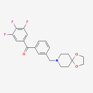 molecular formula C21H20F3NO3 B1325739 3'-[1,4-二氧杂-8-氮杂螺[4.5]癸-8-基甲基]-3,4,5-三氟二苯甲酮 CAS No. 898762-43-1