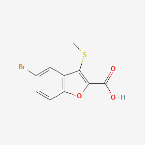 molecular formula C10H7BrO3S B13257420 5-Bromo-3-(methylsulfanyl)-1-benzofuran-2-carboxylic acid 