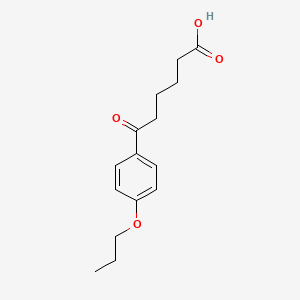 molecular formula C15H20O4 B1325750 6-氧代-6-(4-丙氧基苯基)己酸 CAS No. 898791-76-9