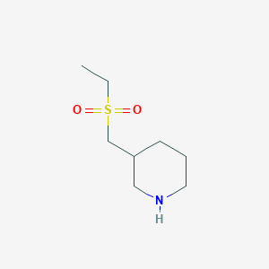 molecular formula C8H17NO2S B13257514 3-[(Ethanesulfonyl)methyl]piperidine 